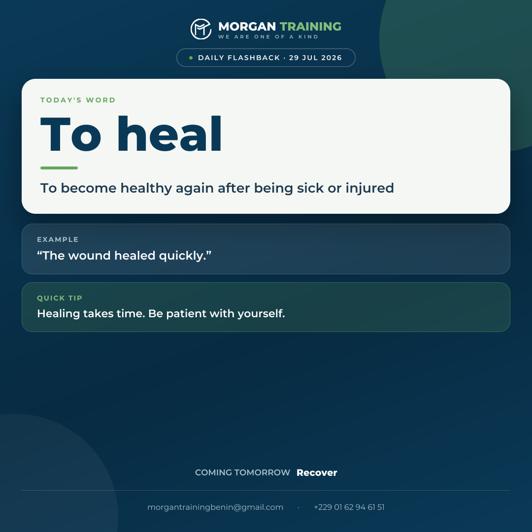 Daily Flashback : To heal